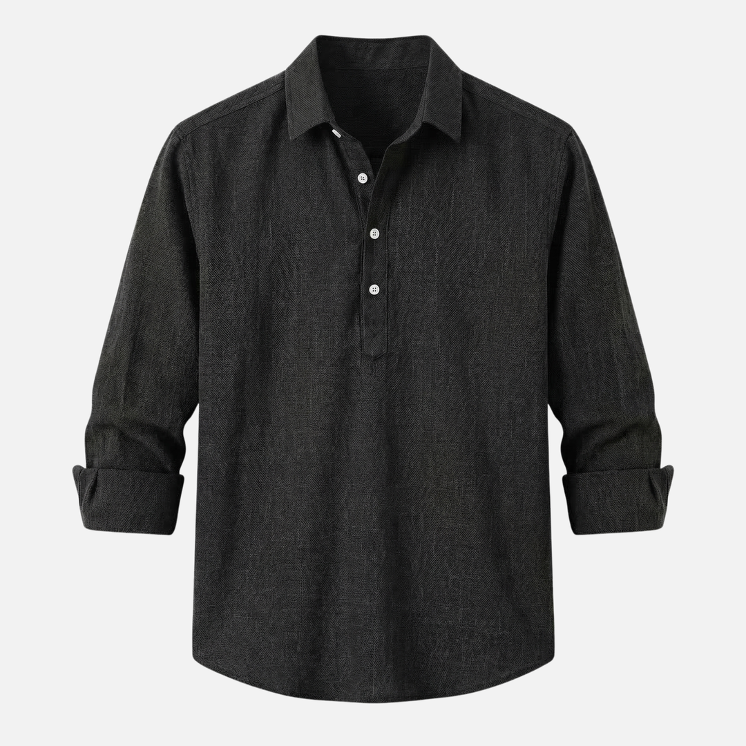 Men's Lightweight Breathable Linen Summer Shirt with Classic Collar