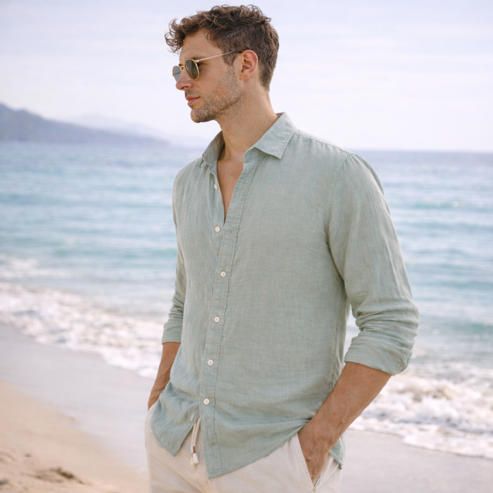 Men's Lightweight Casual Linen Shirt for Summer