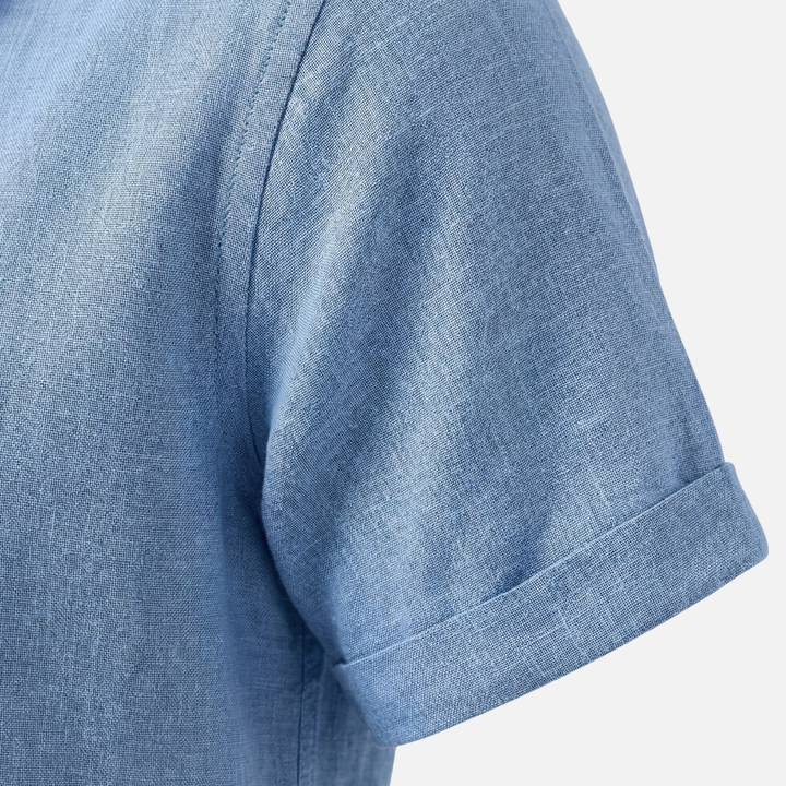 Men's Lightweight Linen Spread Collar Shirt