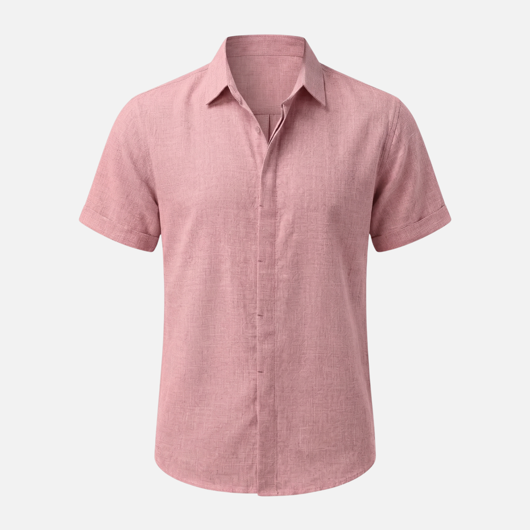 Men's Lightweight Linen Spread Collar Shirt