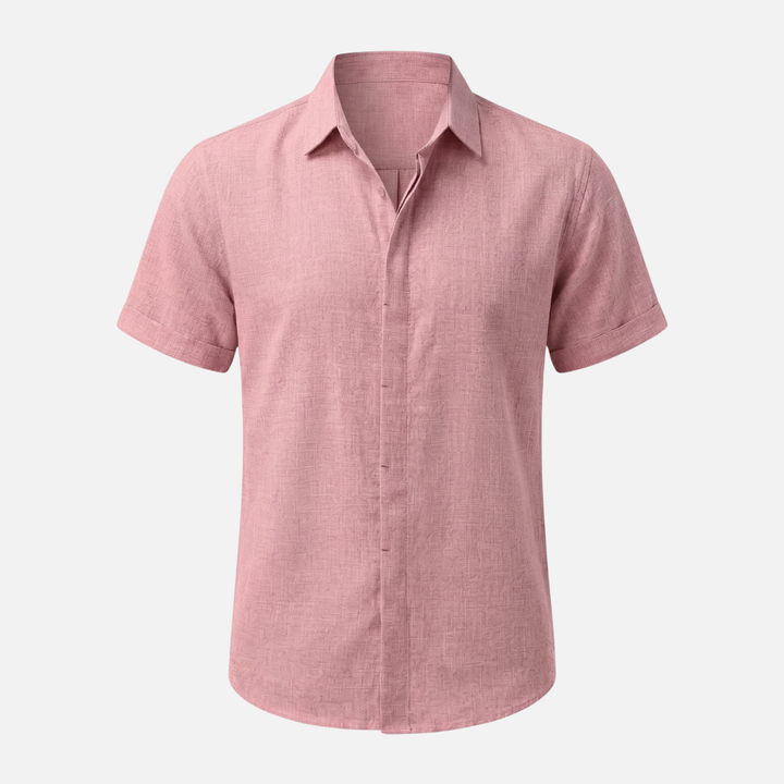 Men's Lightweight Linen Spread Collar Shirt