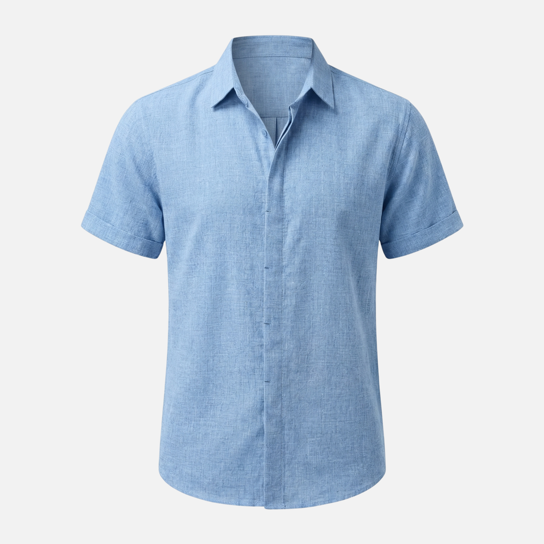 Men's Lightweight Linen Spread Collar Shirt