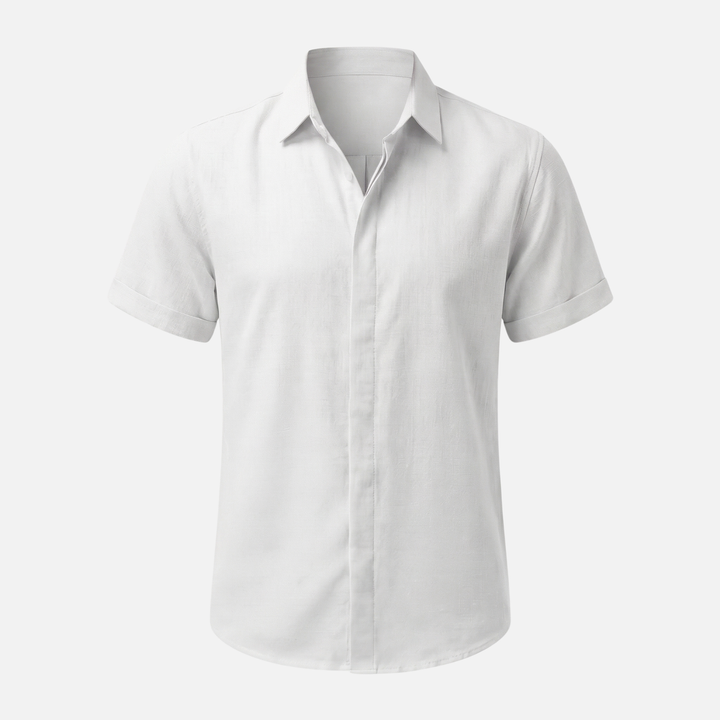 Men's Lightweight Linen Spread Collar Shirt
