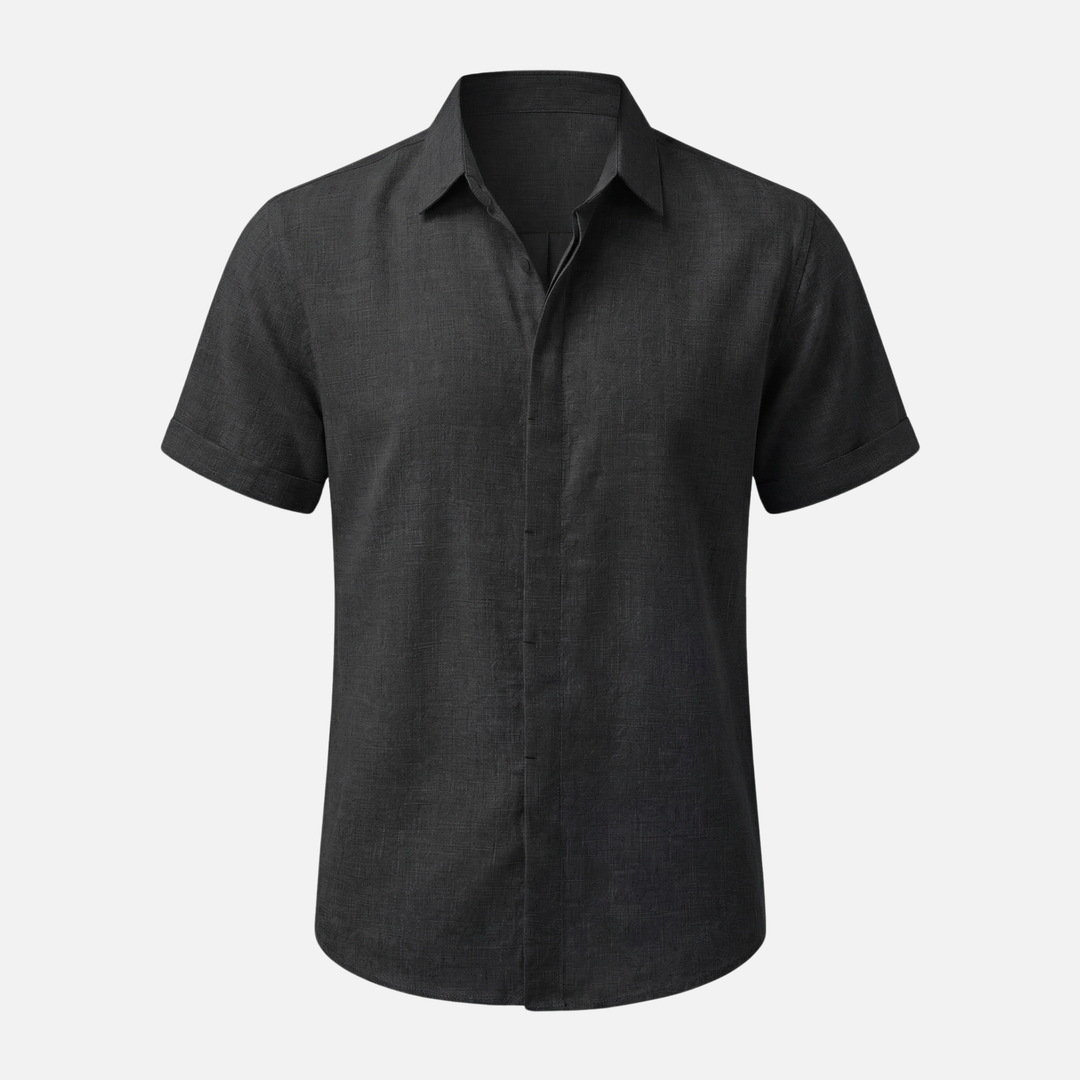 Men's Lightweight Linen Spread Collar Shirt