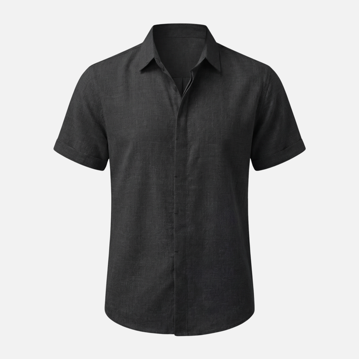 Men's Lightweight Linen Spread Collar Shirt