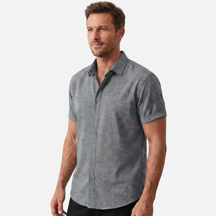 Men's Lightweight Linen Spread Collar Shirt