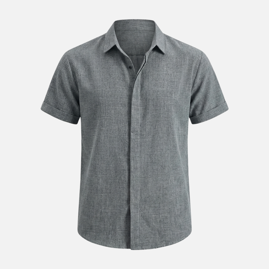 Men's Lightweight Linen Spread Collar Shirt