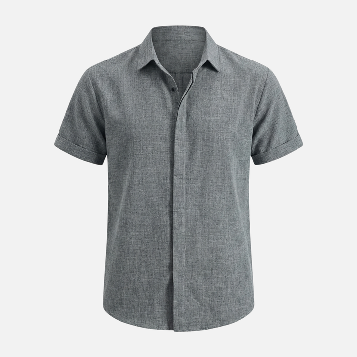 Men's Lightweight Linen Spread Collar Shirt