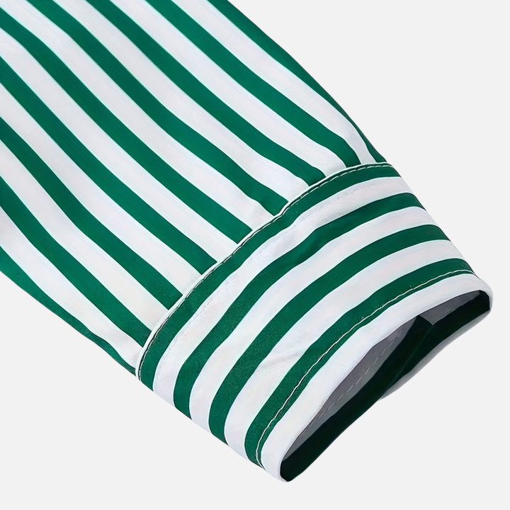 Men's Long Sleeve Casual Striped Button-Up Shirt