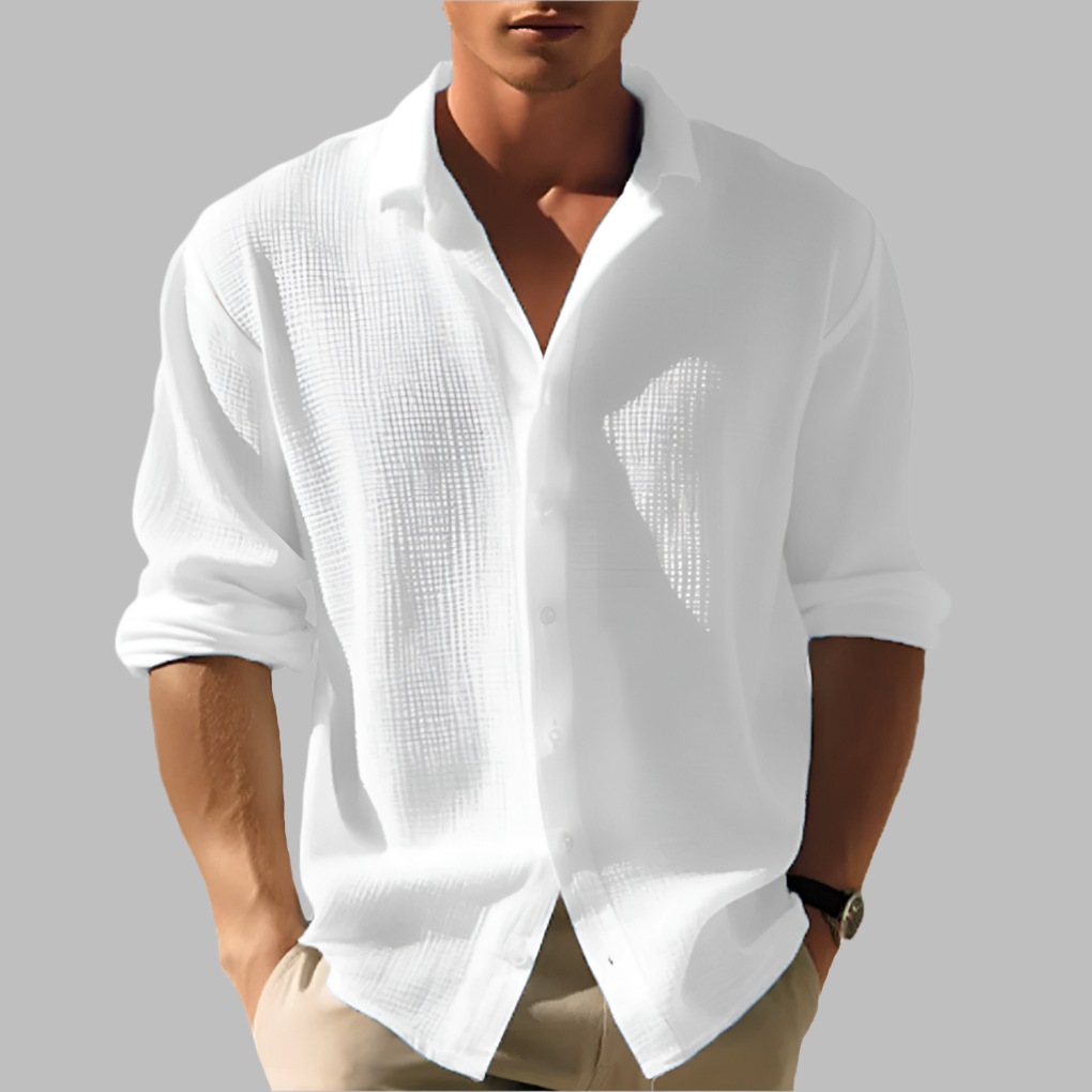 Men's Long Sleeve Relaxed Fit Shirt - Casual Everyday Wear