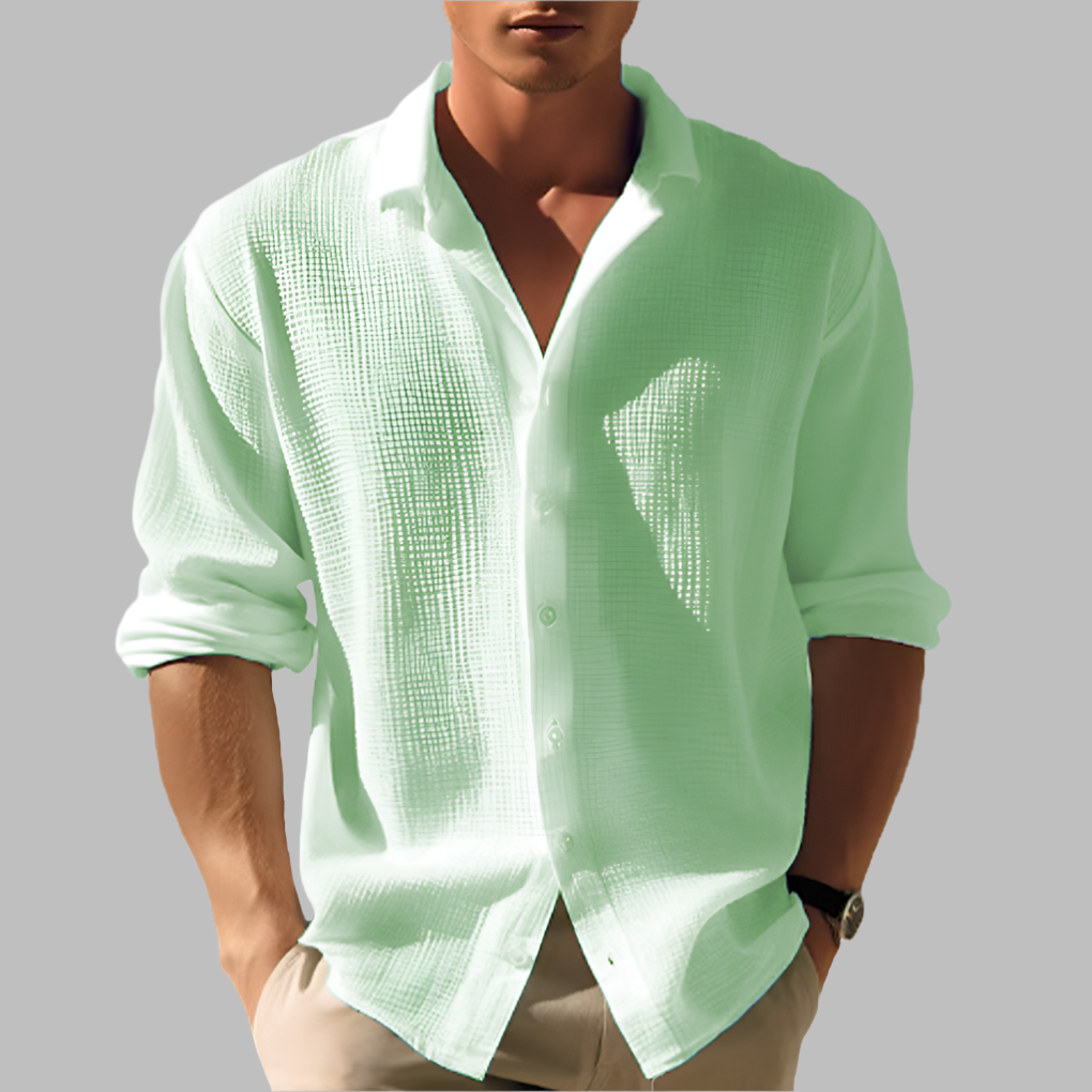 Men's Long Sleeve Relaxed Fit Shirt - Casual Everyday Wear
