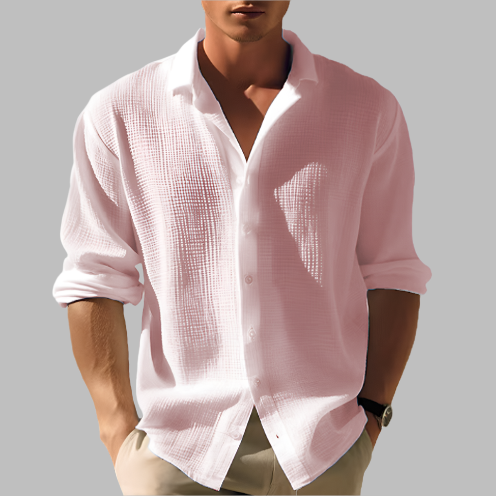 Men's Long Sleeve Relaxed Fit Shirt - Casual Everyday Wear