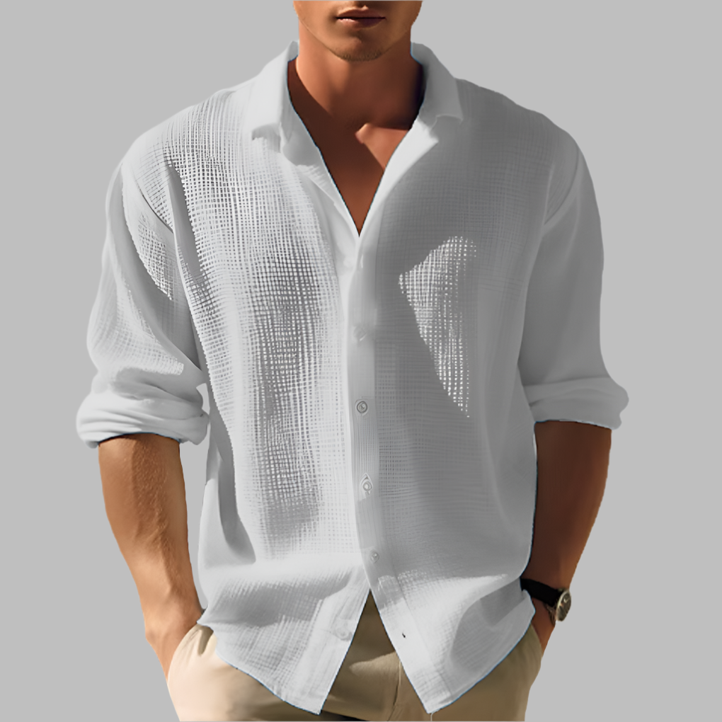 Men's Long Sleeve Relaxed Fit Shirt - Casual Everyday Wear