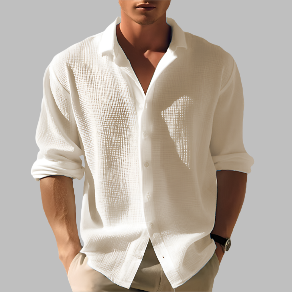 Men's Long Sleeve Relaxed Fit Shirt - Casual Everyday Wear