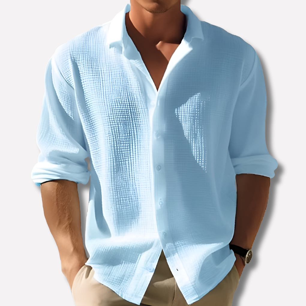 Men's Long Sleeve Relaxed Fit Shirt - Casual Everyday Wear