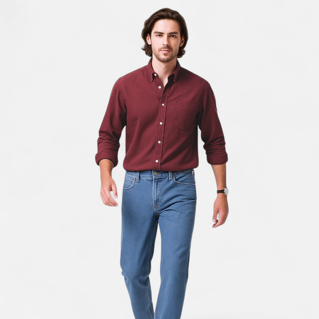 Men's Long-Sleeve Solid Shirt