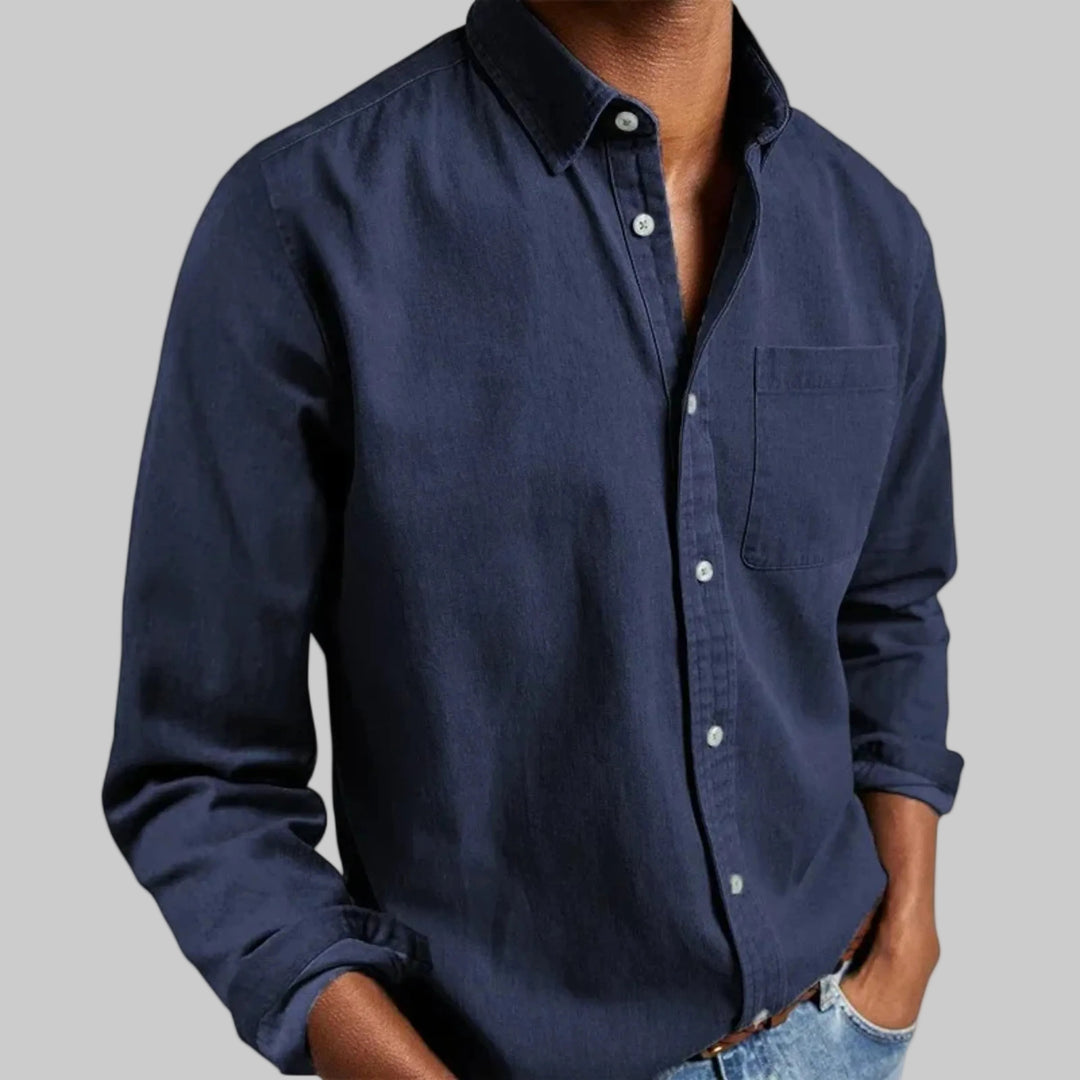 Men's Long-Sleeve Solid Shirt