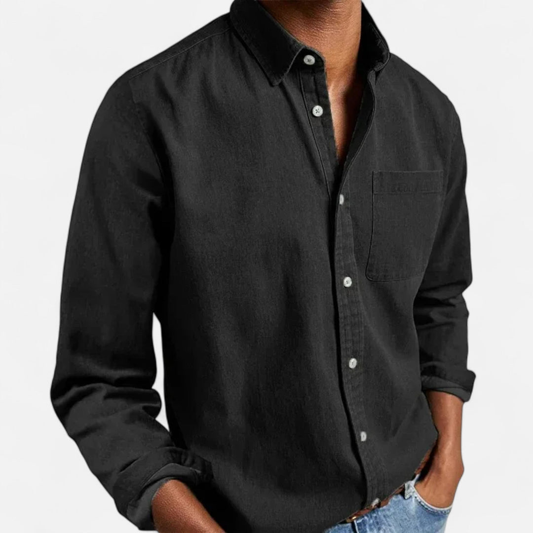 Men's Long-Sleeve Solid Shirt