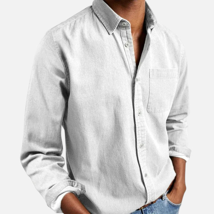 Men's Long-Sleeve Solid Shirt