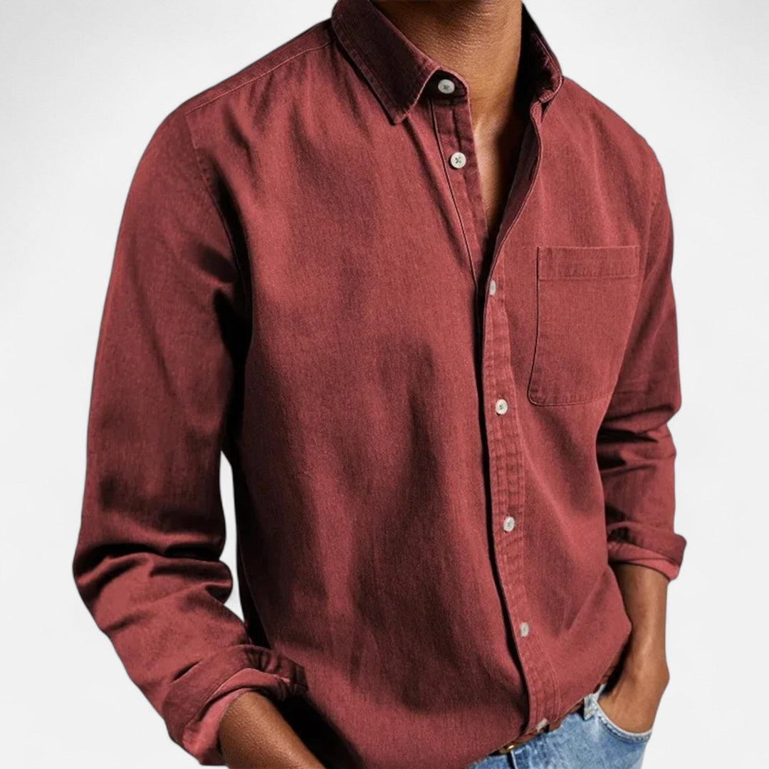 Men's Long-Sleeve Solid Shirt