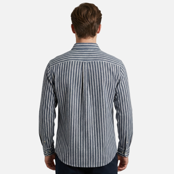 Men's Long Sleeve Striped Layered Shirt