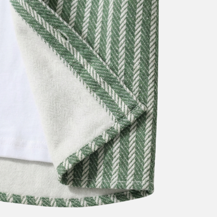 Men's Long Sleeve Striped Layered Shirt