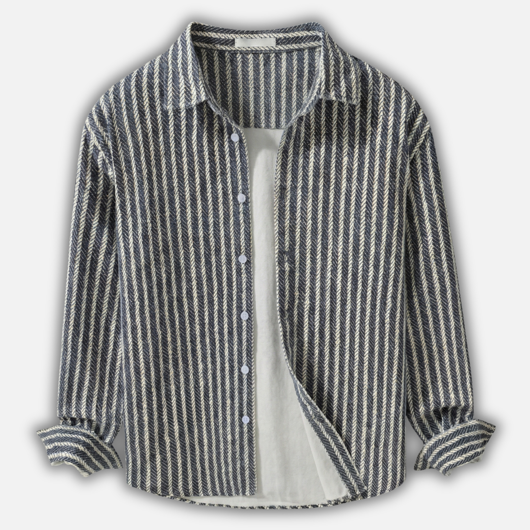 Men's Long Sleeve Striped Layered Shirt