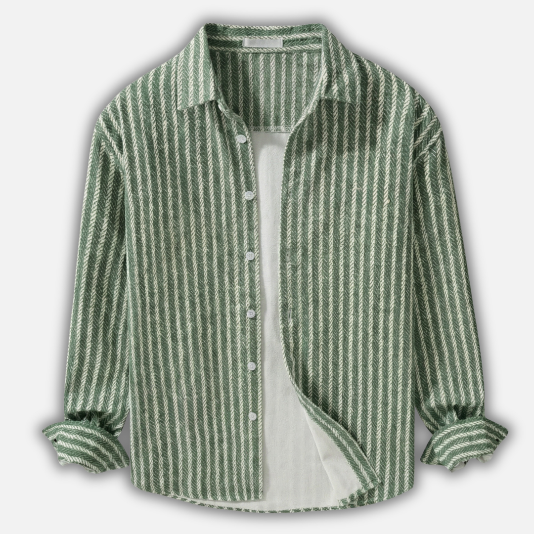 Men's Long Sleeve Striped Layered Shirt