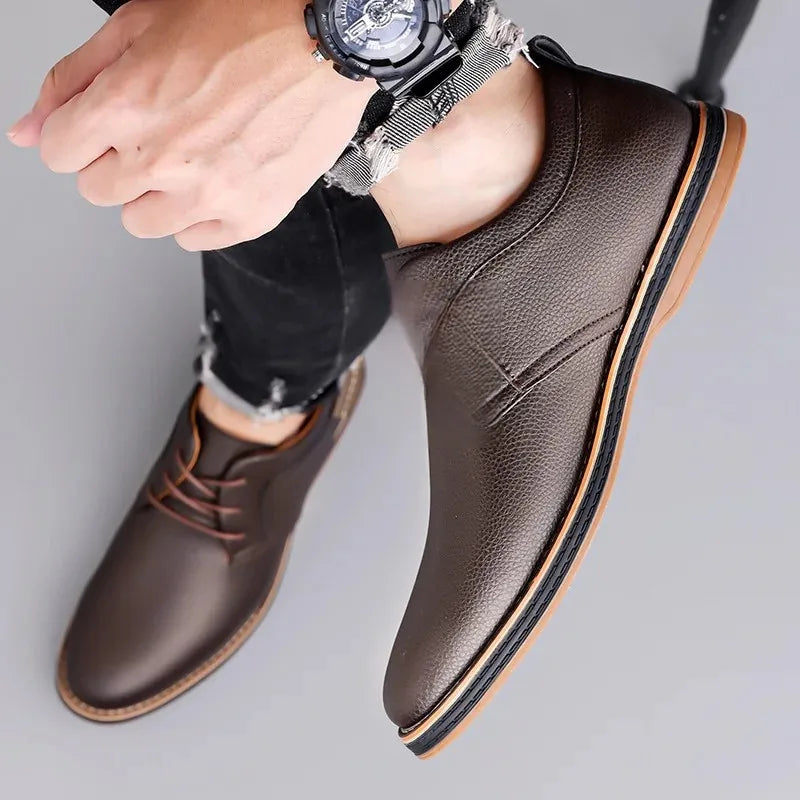 Men's Orthopedic Leather Sneakers - Everyday Casual