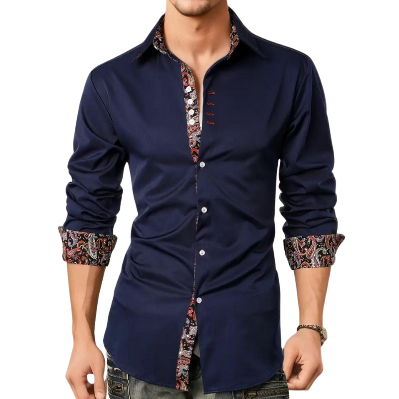 Men's Paisley Print Shirt - Relaxed Fit