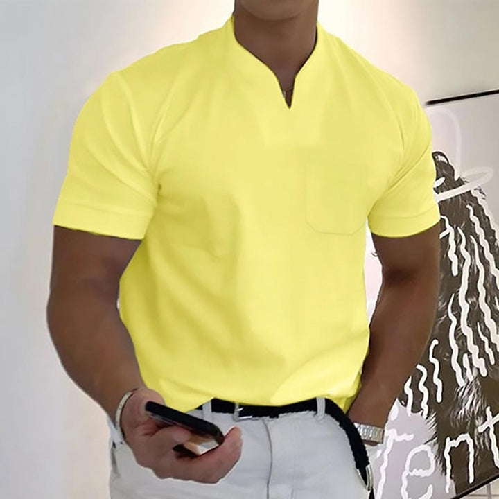 Men's Regular Fit V-Neck Knit T-Shirt - Everyday Casual