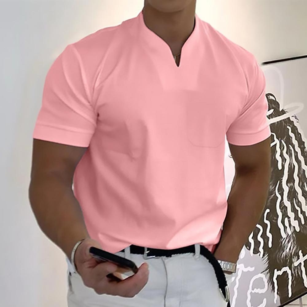 Men's Regular Fit V-Neck Knit T-Shirt - Everyday Casual