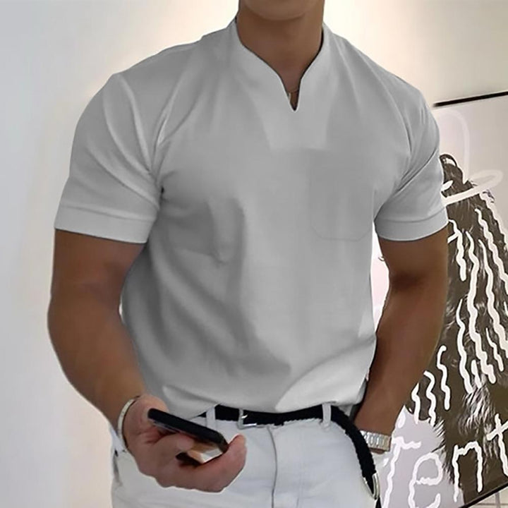 Men's Regular Fit V-Neck Knit T-Shirt - Everyday Casual