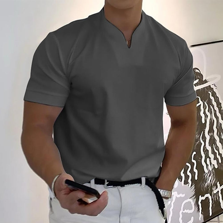 Men's Regular Fit V-Neck Knit T-Shirt - Everyday Casual