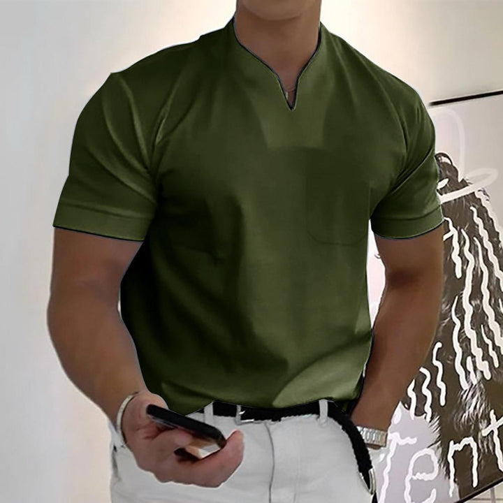 Men's Regular Fit V-Neck Knit T-Shirt - Everyday Casual
