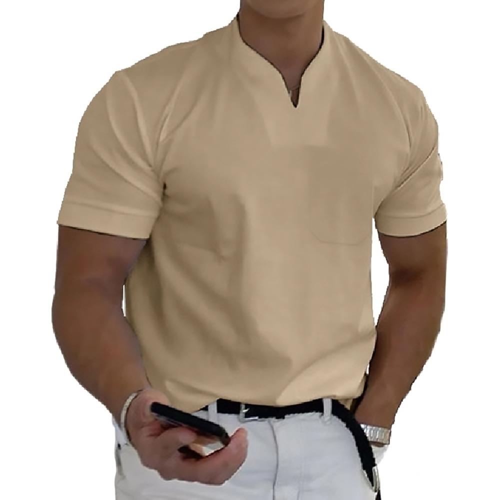 Men's Regular Fit V-Neck Knit T-Shirt - Everyday Casual