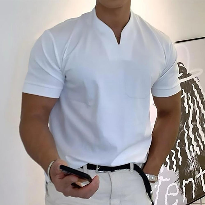 Men's Regular Fit V-Neck Knit T-Shirt - Everyday Casual