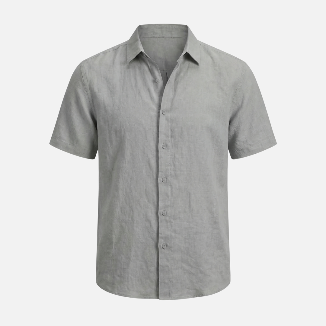 Men's Relaxed Fit Breathable Summer Linen Button-Up Shirt