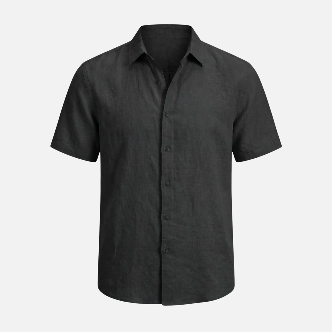 Men's Relaxed Fit Breathable Summer Linen Button-Up Shirt