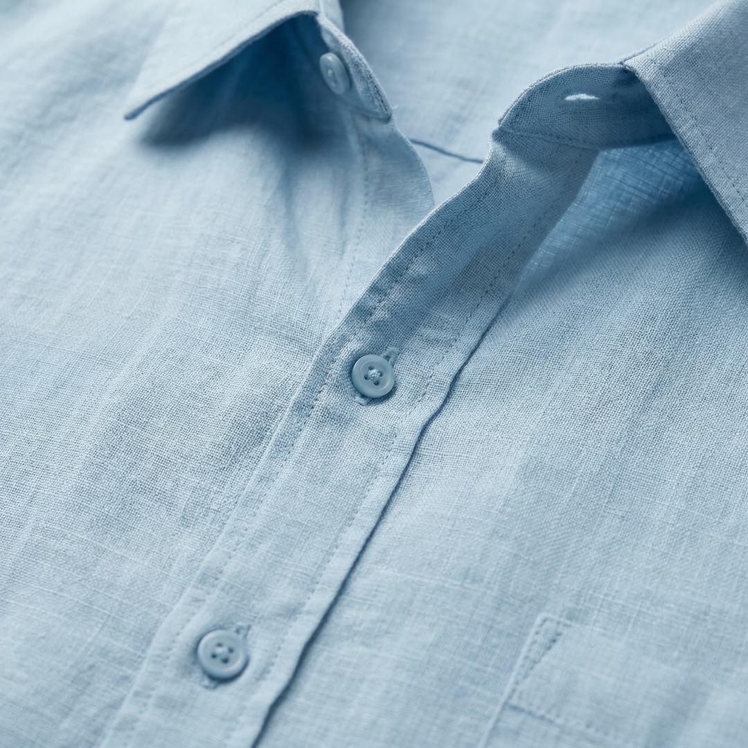 Men's Relaxed Fit Breathable Summer Linen Button-Up Shirt