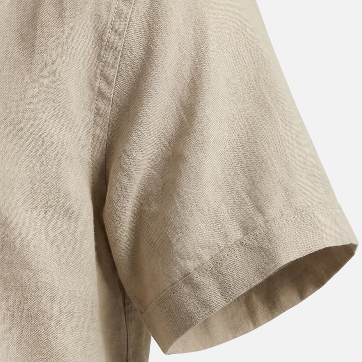 Men's Relaxed Fit Breathable Summer Linen Button-Up Shirt