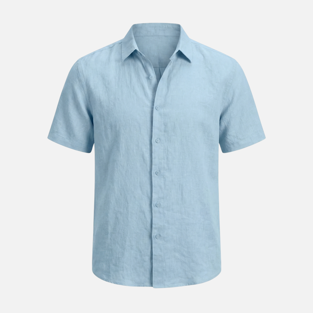 Men's Relaxed Fit Breathable Summer Linen Button-Up Shirt