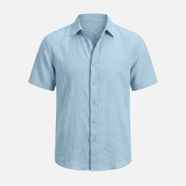 Men's Relaxed Fit Breathable Summer Linen Button-Up Shirt
