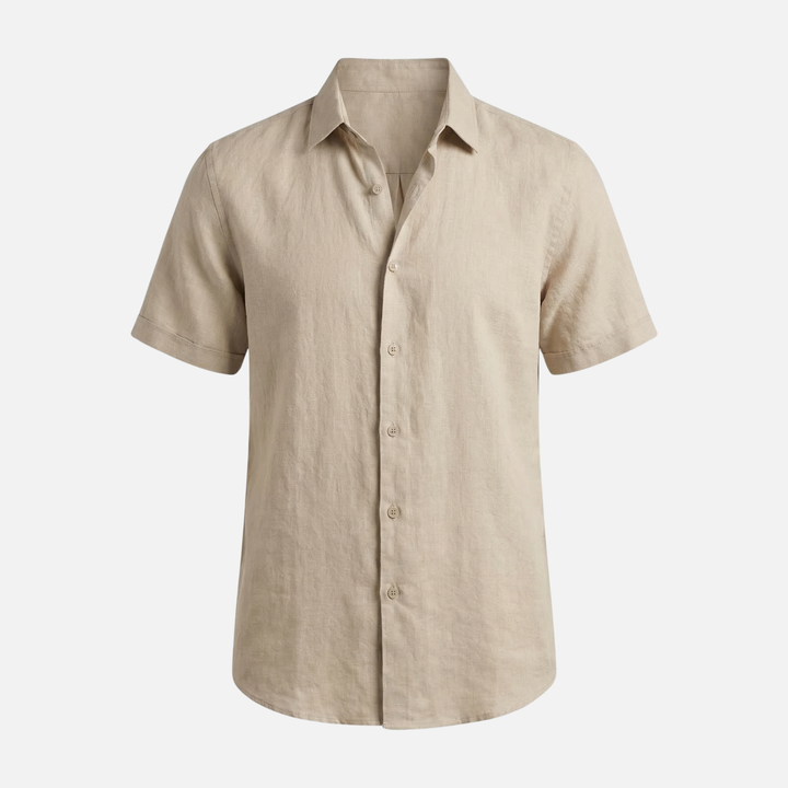 Men's Relaxed Fit Breathable Summer Linen Button-Up Shirt