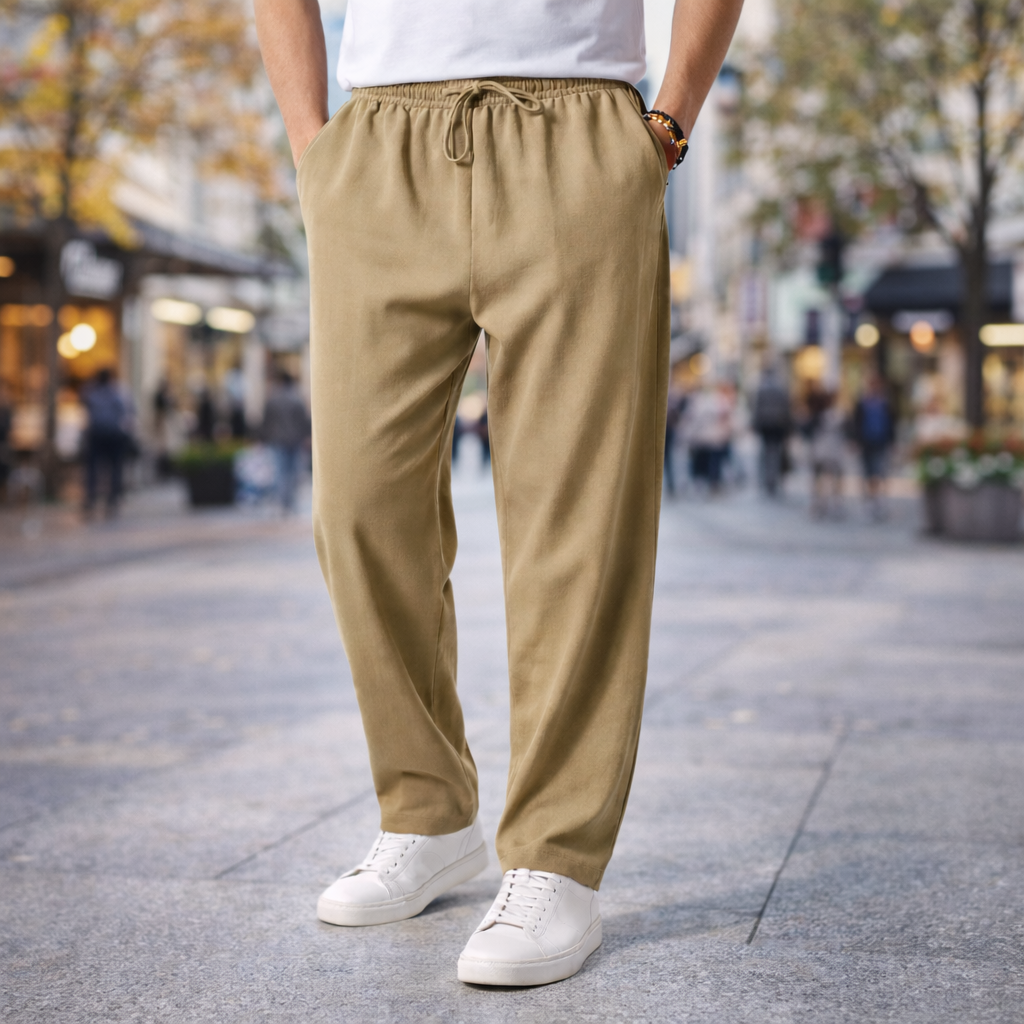 Men's Relaxed Fit Cotton Pants - Everyday Casual