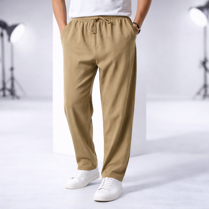 Men's Relaxed Fit Cotton Pants - Everyday Casual