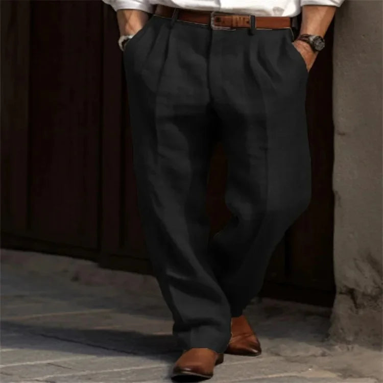 Men's Relaxed Fit Linen Pants - Casual Summer