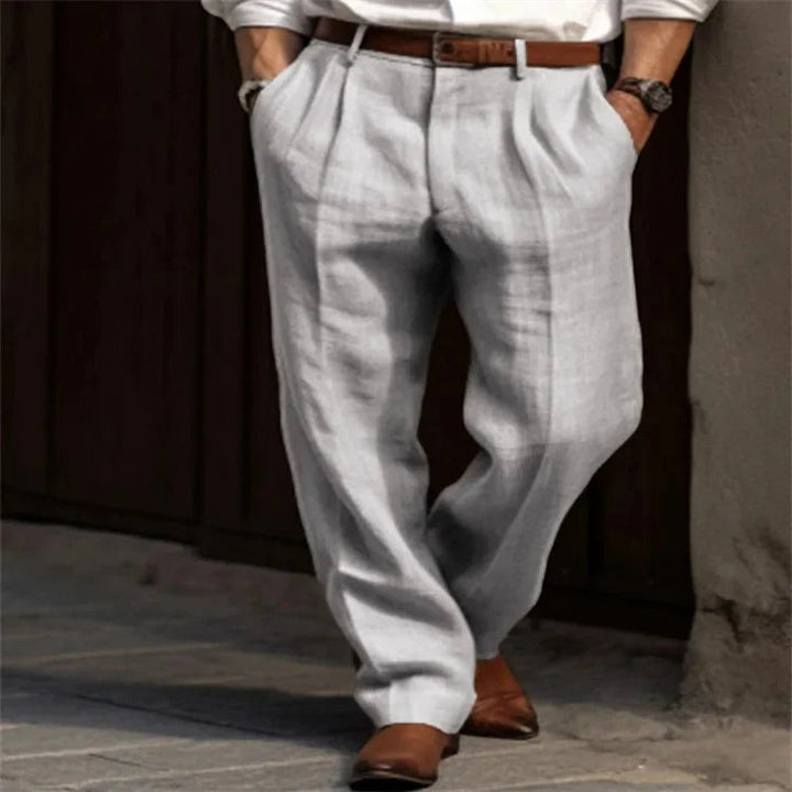 Men's Relaxed Fit Linen Pants - Casual Summer