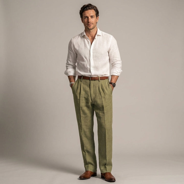 Men's Relaxed Fit Linen Trousers