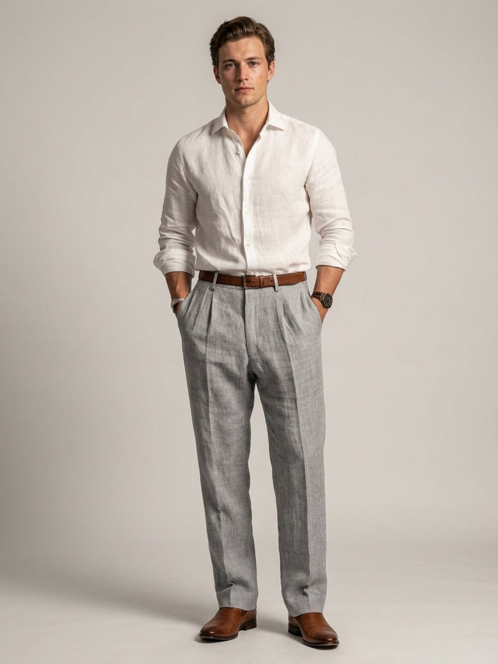 Men's Relaxed Fit Linen Trousers